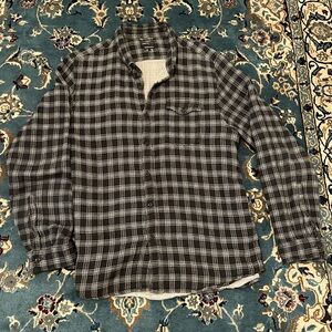 Burkman Bros Brothers Black White Long Sleeve Button Flannel Soft XL
